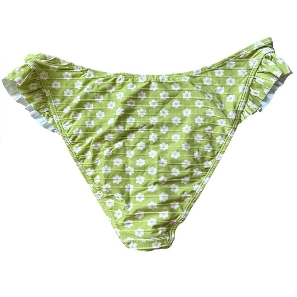 Green Floral Bikini Bottoms Show Me Your Mumu XL NWOT